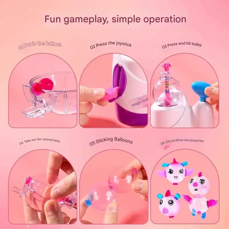 Popular Magic Ball Static Cling Toys, Balloon Decor Kit, and Static Cling Inflator Set - Fun DIY Gifts for Boys and Girls