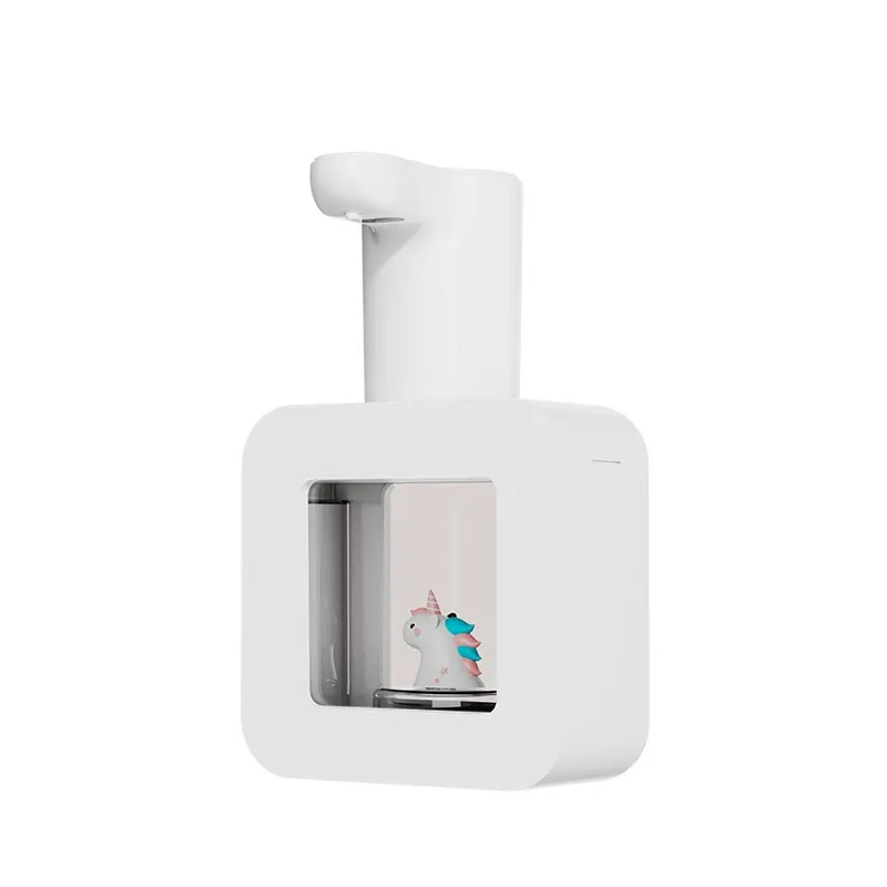 Wall-mounted automatic foam soap dispenser with smart sensor, electric children's liquid soap dispenser for home use.
