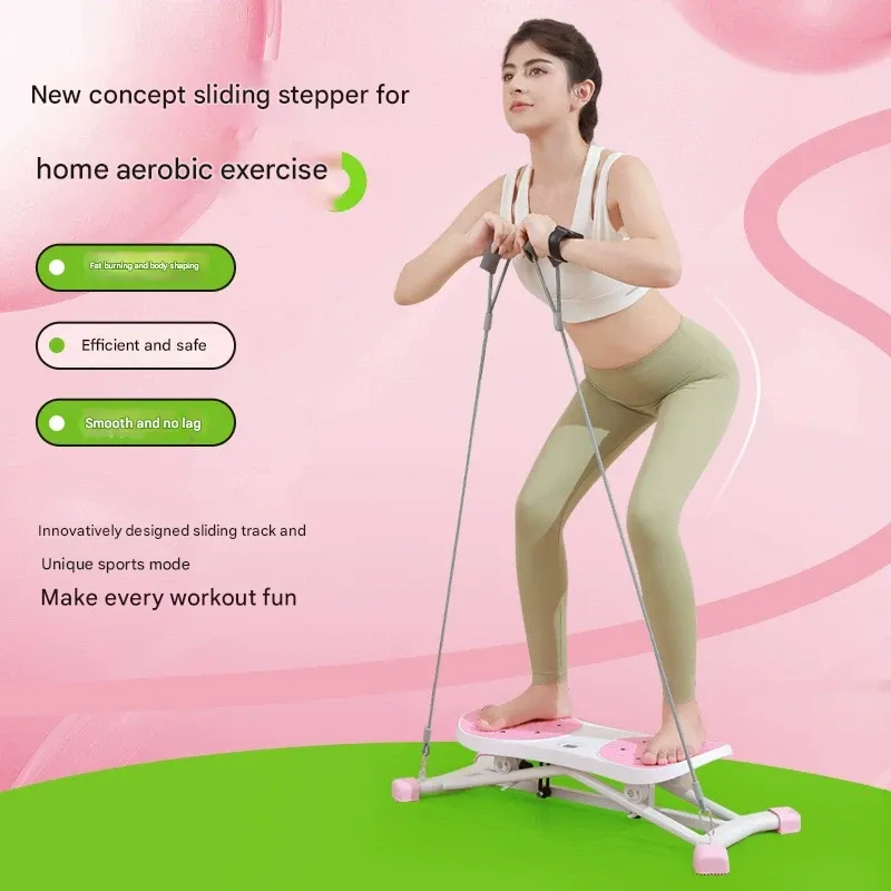 Fitness Glider Machine - Home Use Hip Alignment Corrector with Silent Swing Motion, Counter, and Pull Rope for Aerobic Weight Loss
