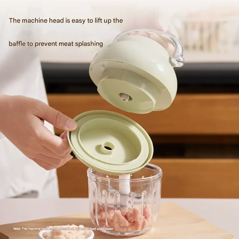 Mini Electric Meat Grinder & Garlic Press  Multifunctional Food Processor for Mincing Blending