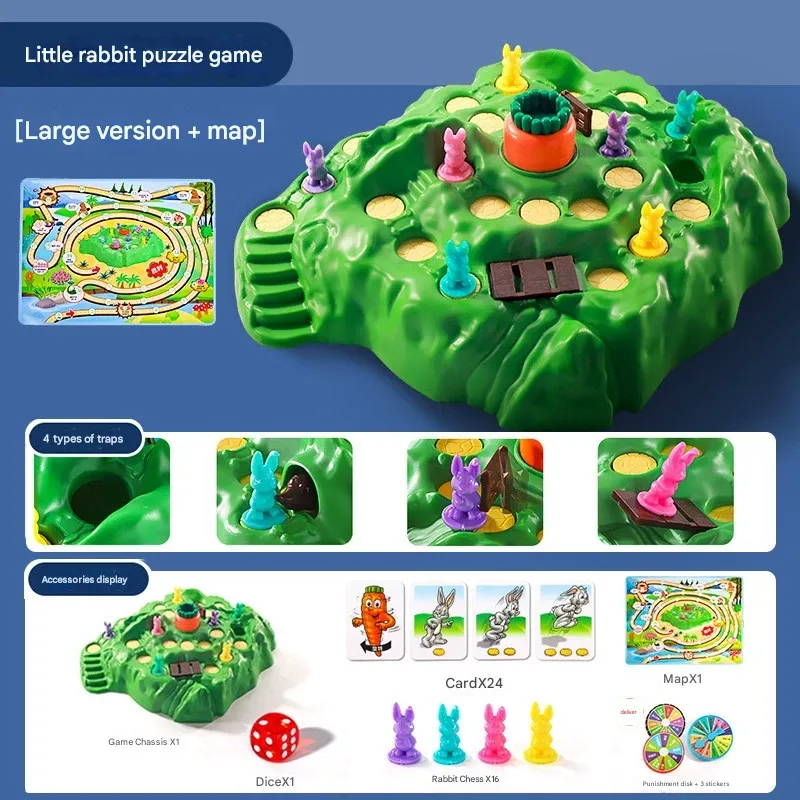 Rabbit Trap: Children's Two-Player Battle Toy  Tabletop Game for Parent-Child Interaction and Brain-Building Level-Clearing Fun