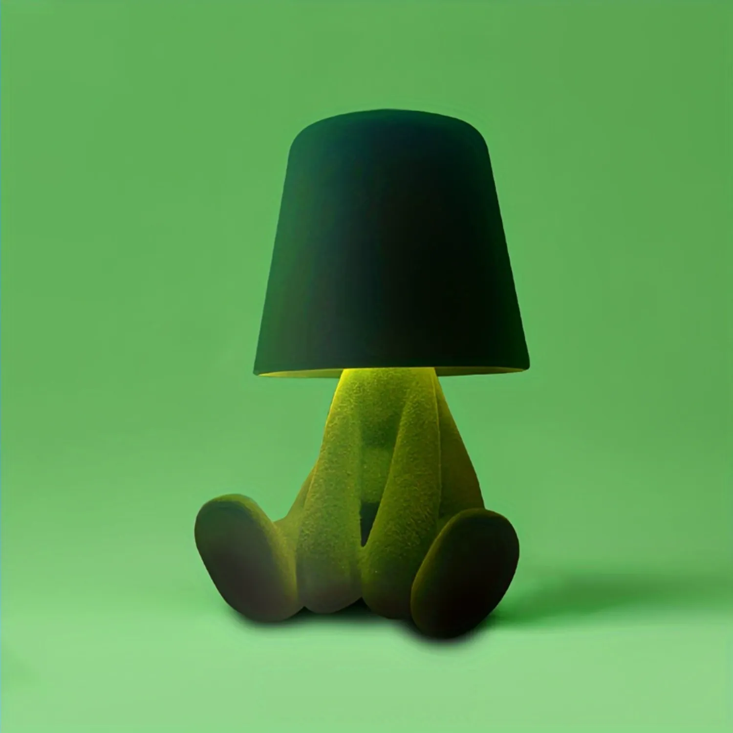 Creative Figurine LED Touch Bedside Lamp - Decorative Table Lamp with Colorful Plush Fabric