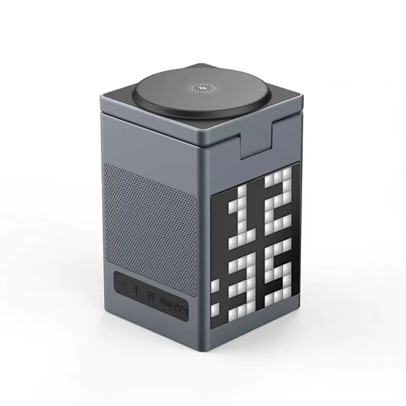 6-in-1 Magnetic Bluetooth Speaker, Alarm Clock, Wireless Charger & Desktop Organizer Dock
