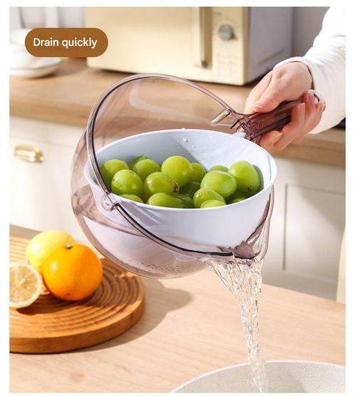 Kitchen multifunctional vegetable and rice washing hands-free drain basket