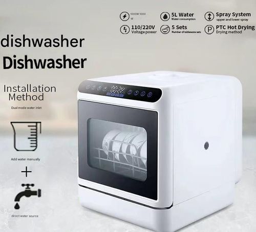 New Household Countertop Dishwasher  No Installation Required | Full-Automatic Smart Wash with Sterilization & Drying | Professional Fruit Vegetable Pesticide Removal