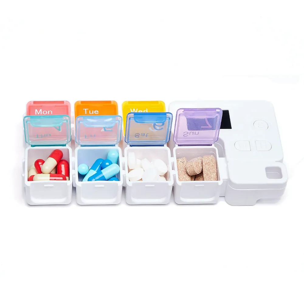7-Compartment Weekly Smart Reminder Electronic Pill Box  Divided Compartment Medicine Pill Organizer Box