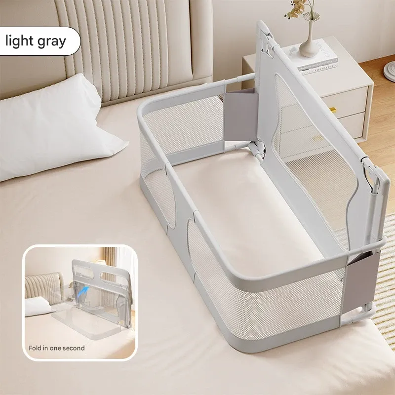 Compact Anti-Rollover Baby Bassinet - Newborn Safety Bed with Foldable & Portable Design