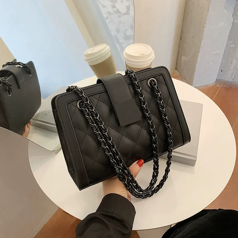 Autumn Winter New Korean Style Diamond Quilted Shoulder Bag Fashion Trendy Chain Crossbody Bag
