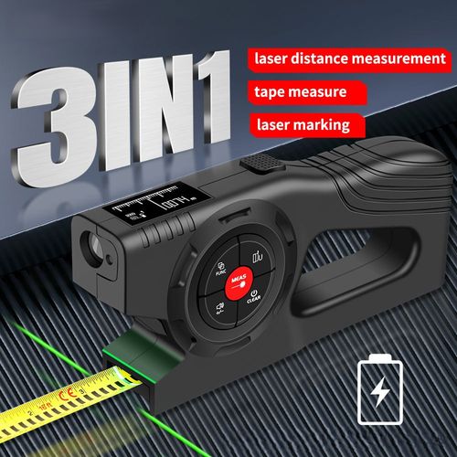 🔥2025 3-in-1 Digital Laser Distance Measurer🔥Smart Laser Tape Measure｜High-Precision Electronic Measuring Ruler