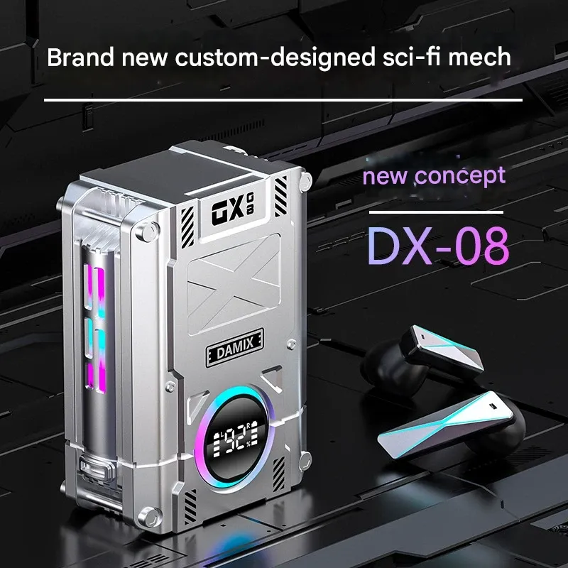Cyberpunk Style Sci-Fi Mecha Gaming Wireless Bluetooth Headphones with Ultra-Long Battery Life