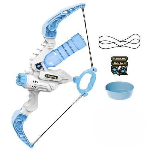 （No foaming liquid）Best-Seller Bubble Blaster Bow & Arrow - 2-in-1 Electric LED Bubble Machine with Water Gun, Handheld Outdoor Water Toy for Kids