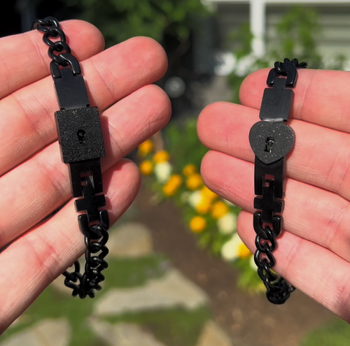 Love Lock Couple Bracelets – Interlocked Hearts Soaring to the Skies Perfect Valentine's Gift