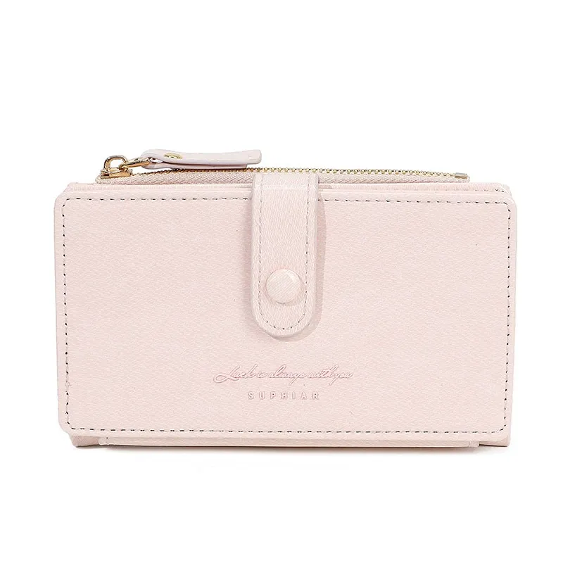 Dual-Fold Multi-Slot Coin Purse & Card Holder, All-in-One PU Leather Cover - Sleek Mid-Length Design for Women