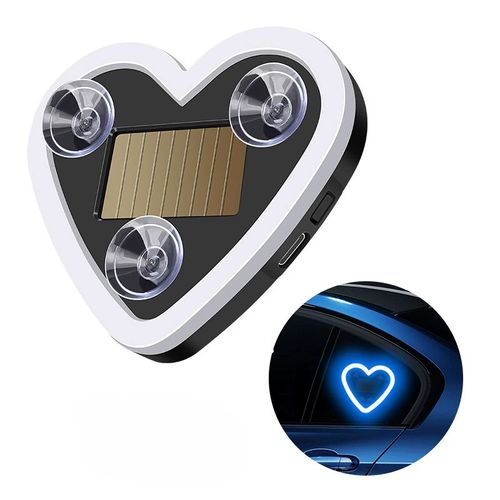 Car Solar Triangular Window Peach-Heart Atmosphere Light & Car Modification Neon USB Heart-Shaped Light