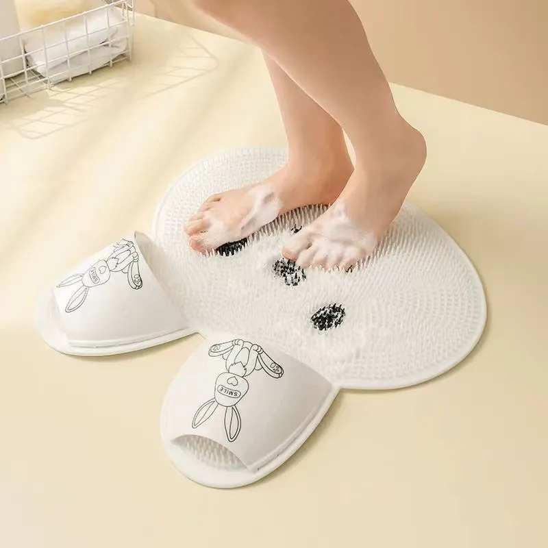 Silicone Pedicure Scrub Mat - Anti-Fatigue Massage Bath Mat for Shower & Bathroom, Exfoliates Dead Skin