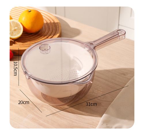 Kitchen multifunctional vegetable and rice washing hands-free drain basket
