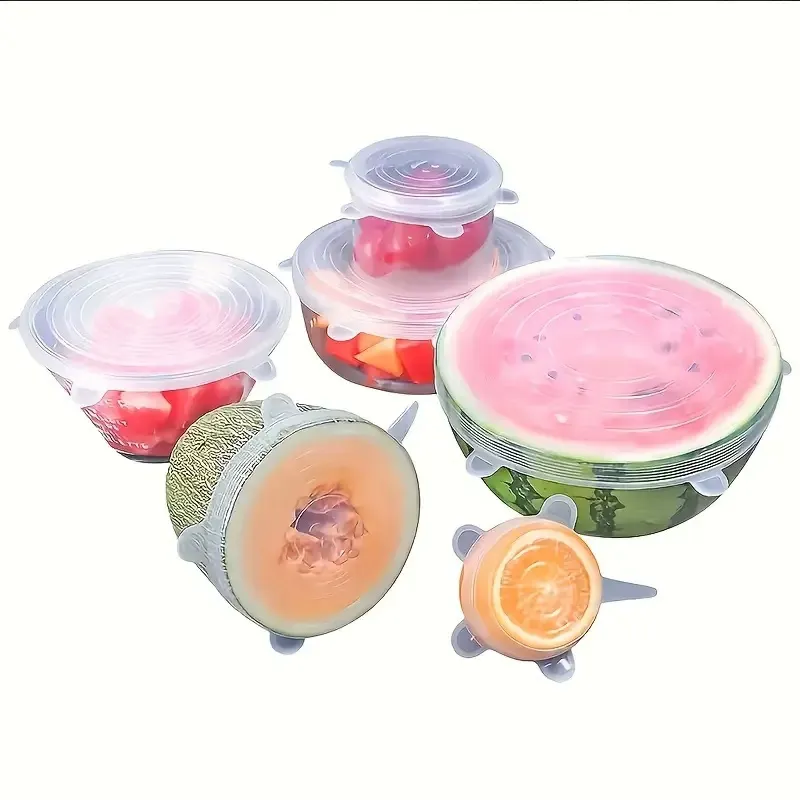 Reusable & Washable Silicone Food Covers - Food-Grade Seal Lids to Replace Plastic Wrap