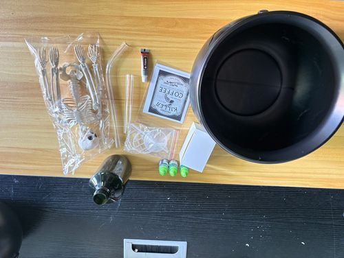 Halloween Decorations with Magic Floating Bottle Diffuser & Black Bat Bucket for Hocus Pocus Party