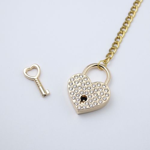 New Lasso Pendant Necklace: Heart-Shaped with Rhinestones, Adjustable Punk-Style Stainless Steel Sliding Loop