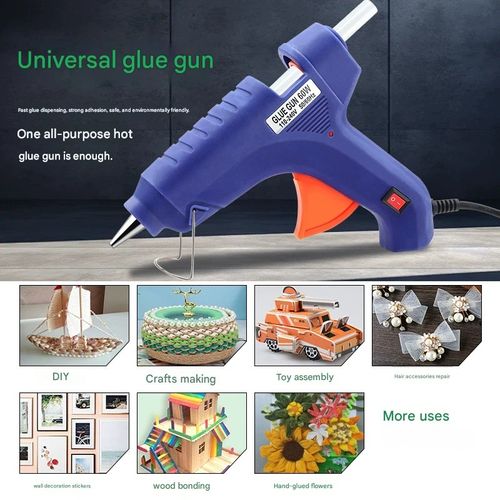 20W hot melt mini glue gun with switch, nozzle guard design, compatible with 7mm portable spot gluing.