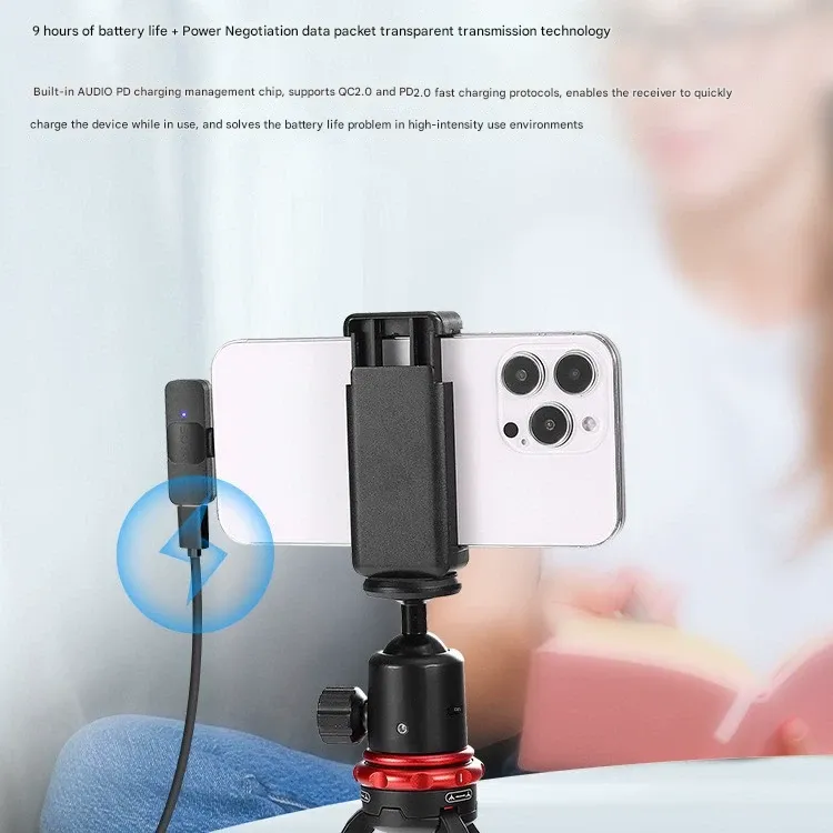 BOYA BY-V20 Dual-Channel Clip-on Wireless Lavalier Microphone System - 2-Person Recording for Smartphones & Cameras