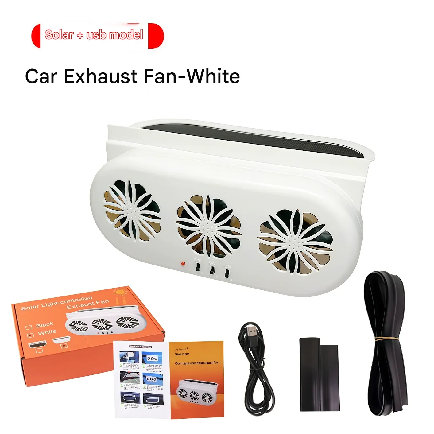 Solar-Powered Car Ventilator - Summer Vehicle Cooler & Air Circulator