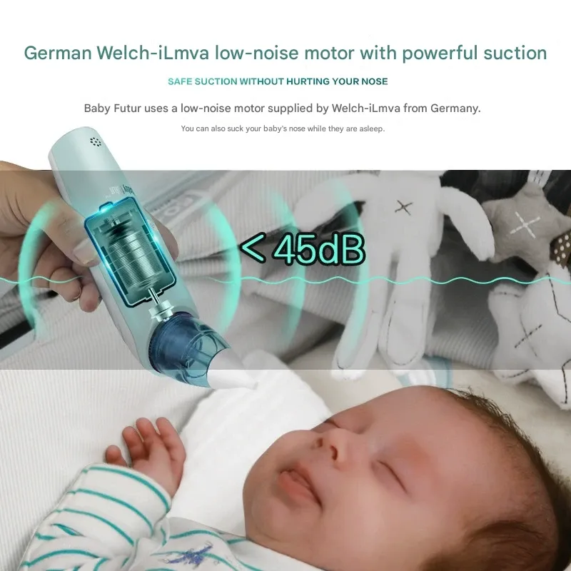 BabyFutur Electric Nasal Aspirator - Gentle Mucus Suction Device for Newborns, Babies & Infants at Home