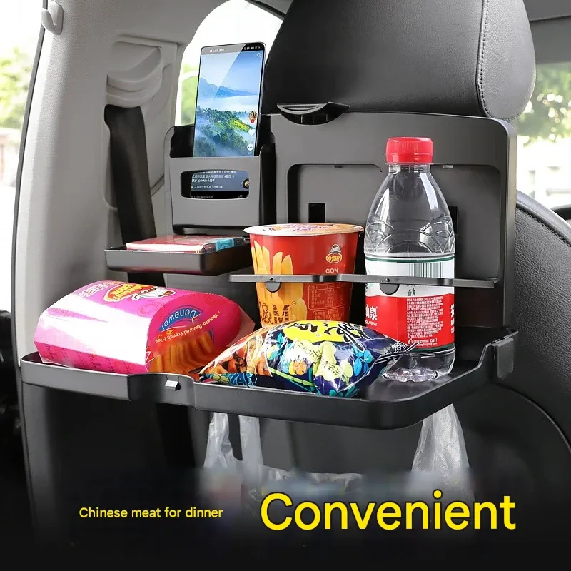 Foldable Car Backseat Table - Universal Automotive Folding Dining Desk, Multi-functional In-car Meal & Office Tray with Anti-slip Surface