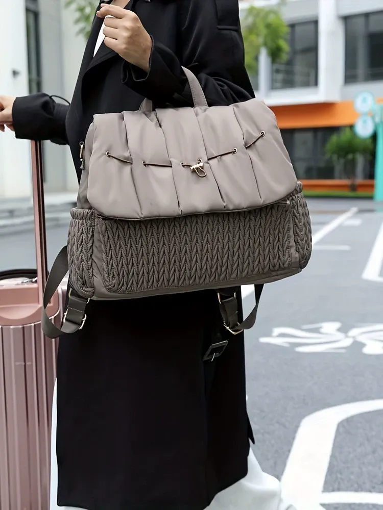 Fashion Braided Diaper Bag Backpack, Waterproof Travel Outdoor Anti-Stress Knitted Backpack