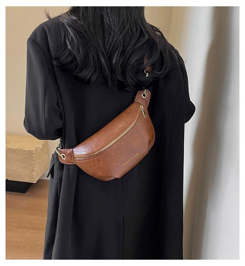 Spring-Summer New Textured Chest Bag Wide Strap Retro Versatile Commuter Crossbody Bag