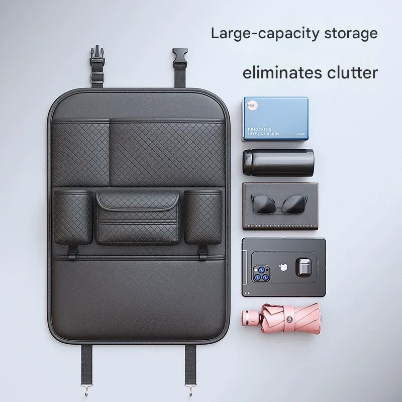 Car Seat Back Organizer Bag  In-Car Seat Back Storage Pouch  Multi-functional Kick-proof Storage Bag