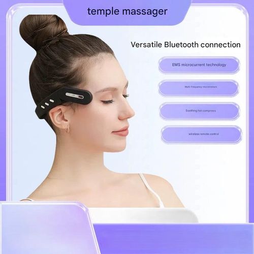 Head & Temple Massager - EMS Microcurrent, Vibration, Heat Therapy for Relaxation & Refreshment