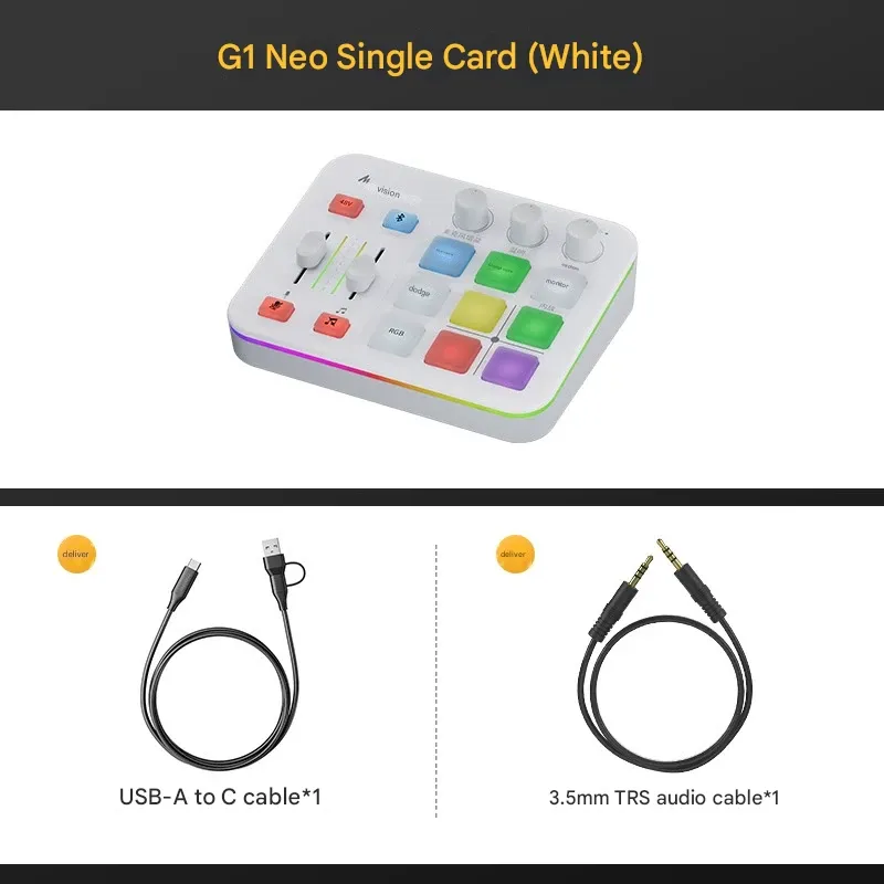 Maono Shank G1 NEO Series External Sound Card - Professional Gaming & Streaming USB Audio Interface for FPS PC Microphone