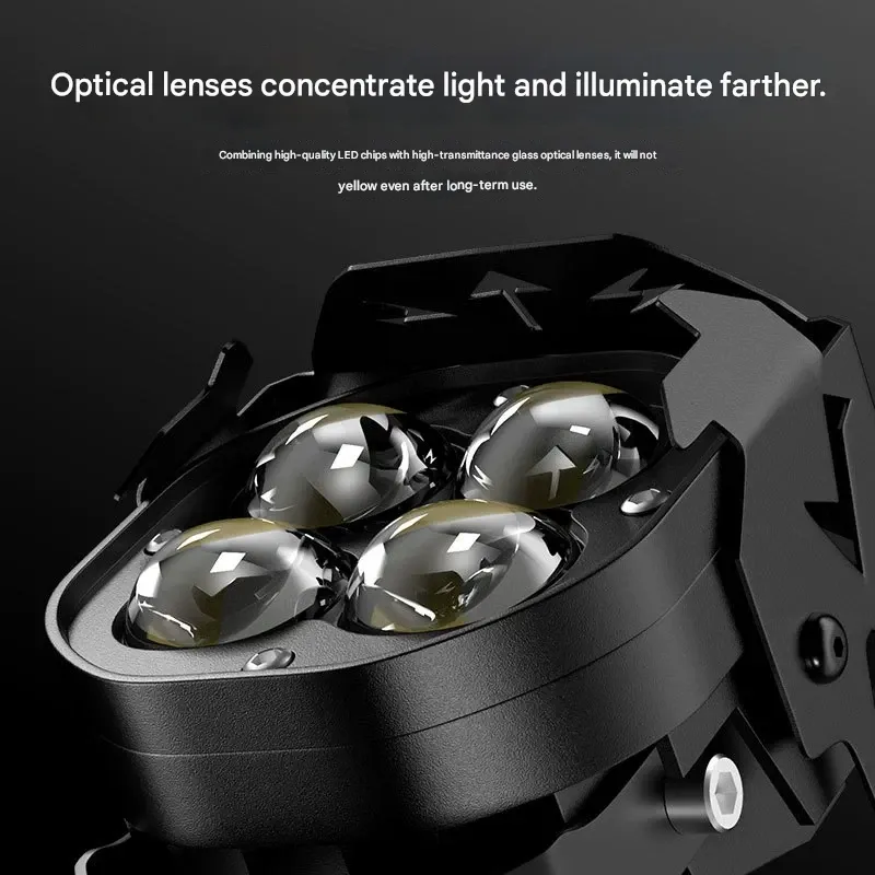 Electric Vehicle Light, Ultra-Bright LED Headlight, High-Power External Lens Road Spreader Light, Scooter Long-Range Lighting, Motorcycle Spot Light