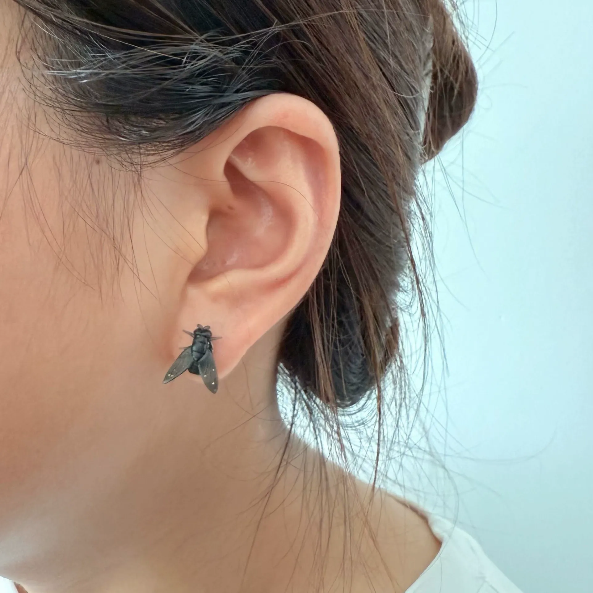 New Creative Simulation Mini Black Fly Earrings - Personalized Exaggerated Unique Design Sense Earrings