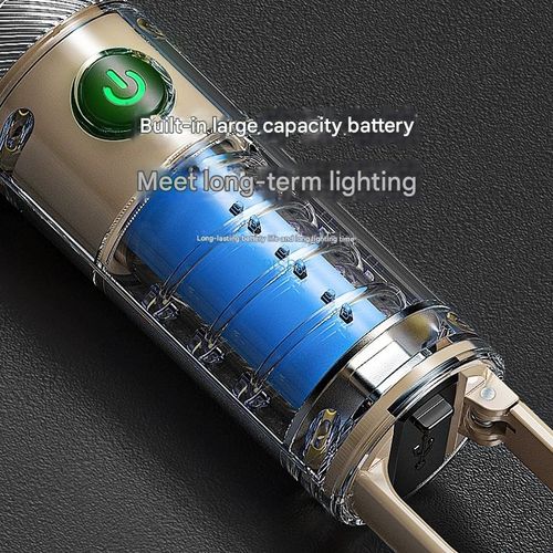 Smiling Shark Outdoor Multi-function Flashlight - High Lumen Long-Range Camping Lantern with Hook for Wide Flood Work Light