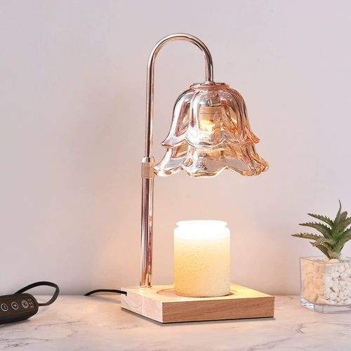Candle Warmer Lamp, Lily of the Valley Flower Lamp, Height Adjustable with Timer, 2 Bulbs Included, Flameless Fragrance Lamp for Home Bedroom Decor, Ideal Gift for Mom Birthday Mother's Day