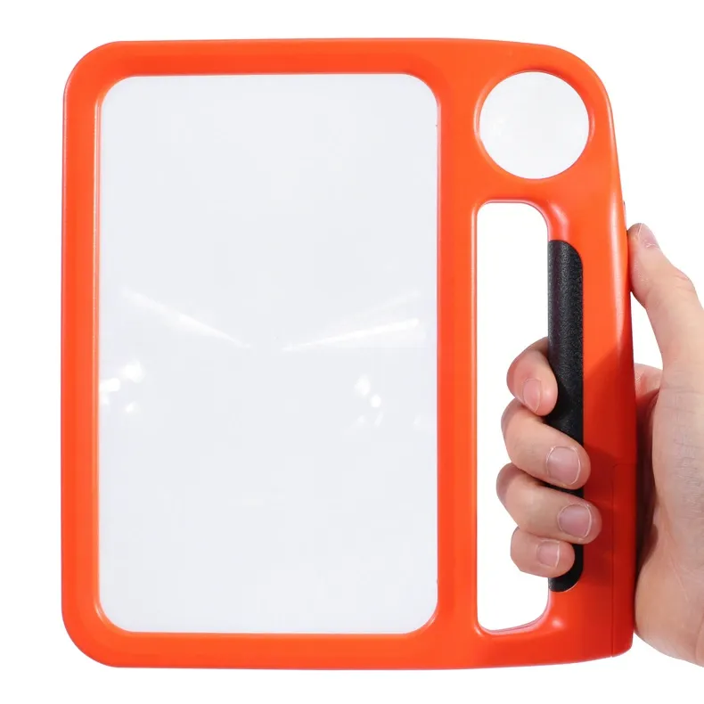 Elderly Reading Magnifying Glass – 5x, 10x Magnification for Reading, Newspapers, and Appraisal – Rechargeable LED with 3-Color Light, Adjustable Brightness, Handheld