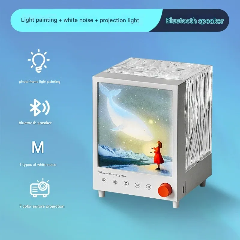 Aurora Night Light Projector - Bluetooth Speaker with Starry Sky Lighting, Creative Gift for Bedroom Decor