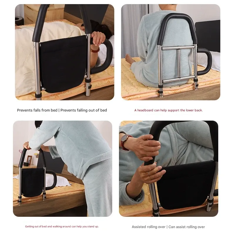 Bedside grab rail  safety rail for elderly — anti-fall bed assist handle — bed rail for seniors to aid getting up — support frame for home use