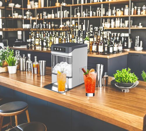 Ice Maker Small Milk Tea Shop 17 kg Extruded Ice Commercial Home Dormitory Ice Cubes Fully Automatic Chewing Ice