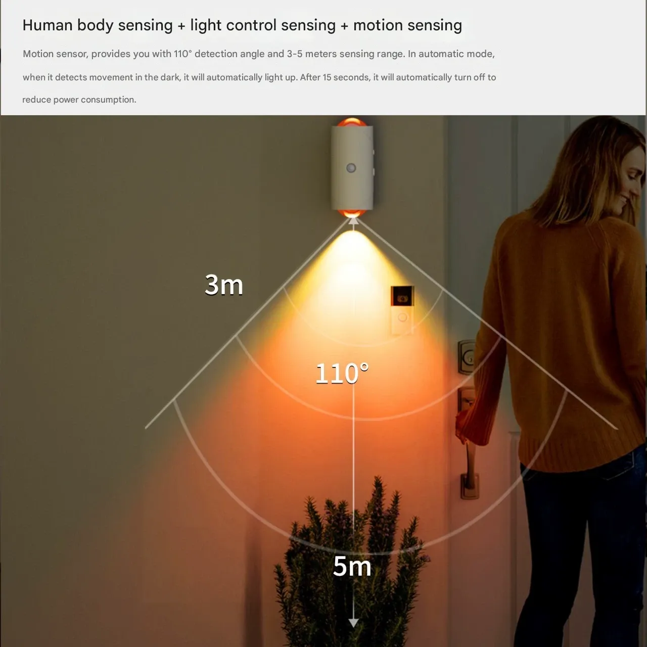 （Single pack）Hot-Selling RGB Gradient Night Light with Auto Motion Sensor & Magnetic Charging