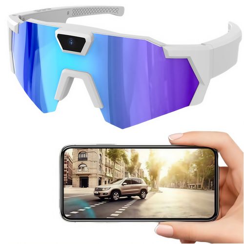 Outdoor Cycling Sunglasses, Smart Glasses with Camera for HD Photo Video, Windproof Ski Goggles