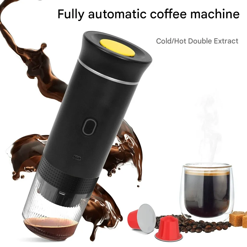 New Capsule Coffee Machine - 3-in-1 Portable Espresso Maker for Ground Coffee, Large & Small Capsules
