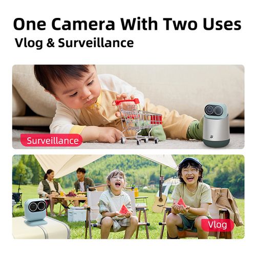 2.5K HD Vlog Camera & 360° Home Monitoring Cam – 2-in-1 Dual Use