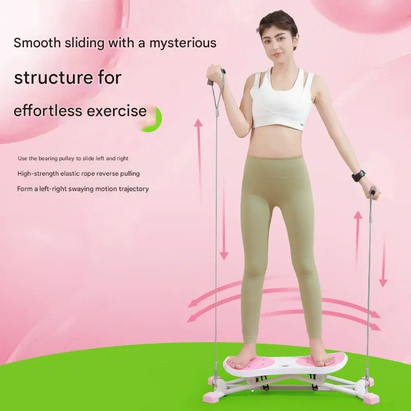 Fitness Glider Machine - Home Use Hip Alignment Corrector with Silent Swing Motion, Counter, and Pull Rope for Aerobic Weight Loss