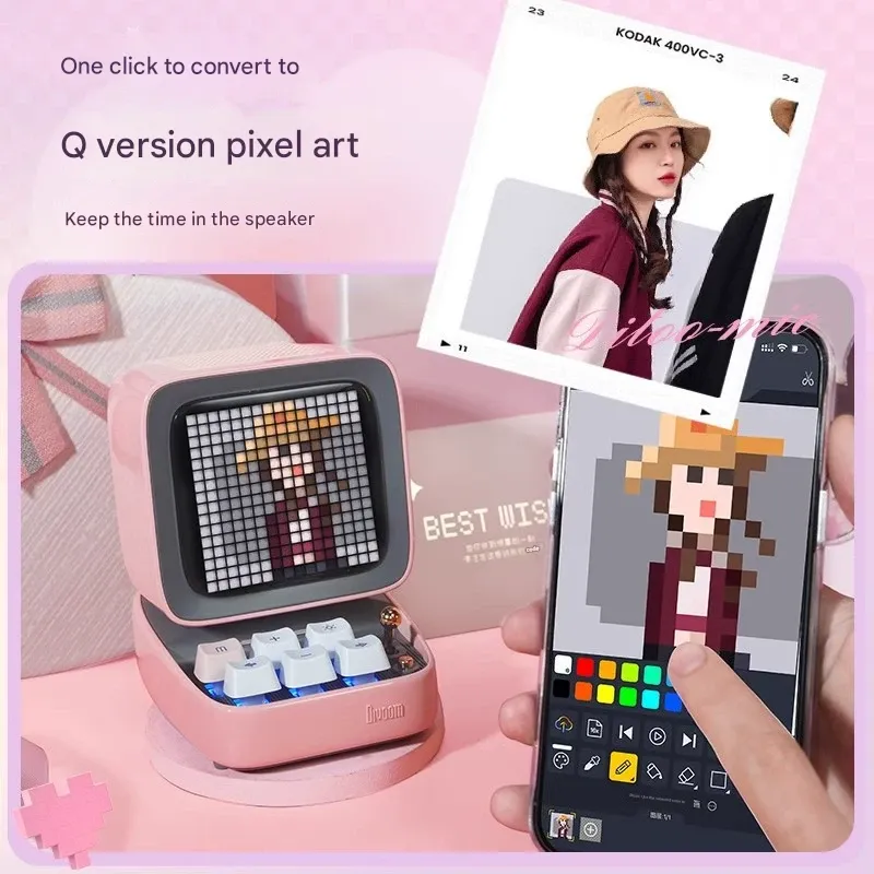 Divoom Mic - The Ultimate Cyberpunk Desktop Gadget!  Karaoke Speaker + 15 Retro Pixel Games + 9 Mic Voice Effects + Custom Pixel Art! The TOP1 Gift to Make Her Swoon!  If Your Boyfriend Gives You This, Prepare for Endless Praise!