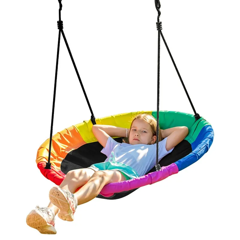 Children's Canvas Swing  Outdoor Garden Swing  Oxford Fabric Bird Nest Round Hammock