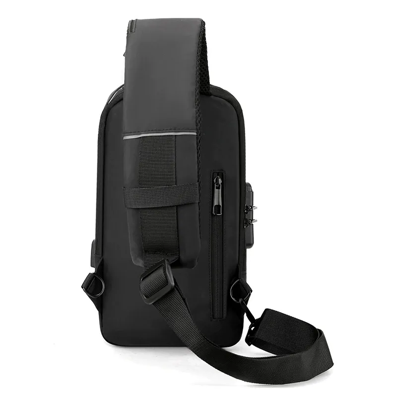 Men's Crossbody Bag with Anti-Theft Lock & USB Charging - Multi-Functional Commuter Sling Bag Converts to Power Bank