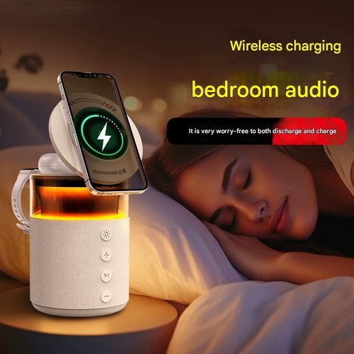 Newman Multi-Function Wireless Charging Bluetooth Speaker | Magnetic Phone Stand with Night Light & Charging Base